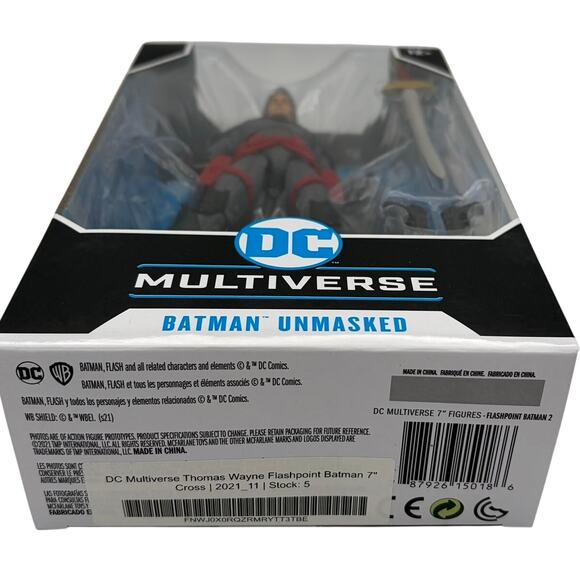 DC Multiverse Thomas Wayne Flashpoint Batman Unmasked 7" Action Figure NIB - Picture 2 of 5